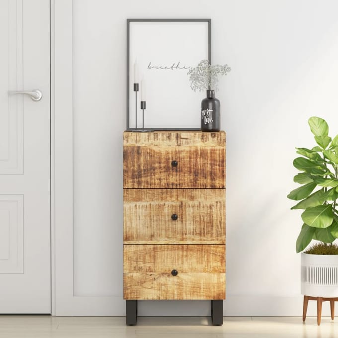 vidaXL - Dressoir - met - 3 - lades - 40x33,5x75 - cm - massief - mangohout