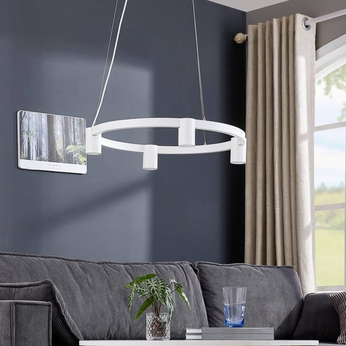Arcchio - hanglamp - 4lichts - Aluminium, kunststof - H: 9.5 cm - GU10 - wit