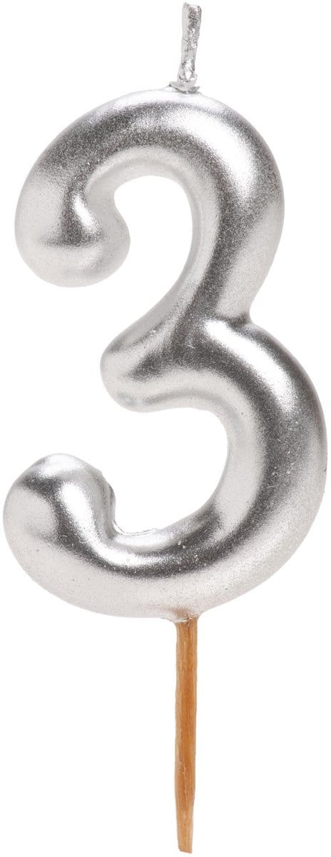 Dekora Silver Comic Birthday Candle - 3