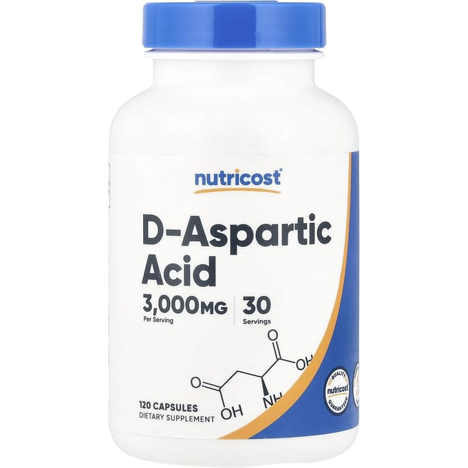 Nutricost, d-asparaginezuur, 3000 mg, 120 capsules (750 mg per capsule)