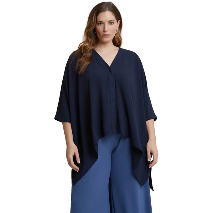 V-hals Blouse in Crêpe Dames Mat Fashion Essential
