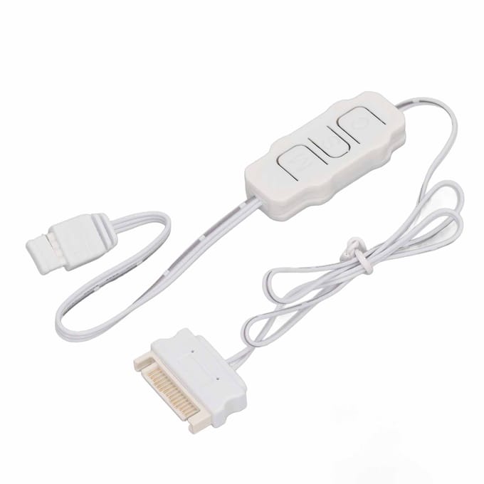 Contrôleur ARGB 5V 3 broches Alimentation SATA Contrôleur SATA vers ARGB pour ventilateurs ARGB DIY Lumière ARGB blanc