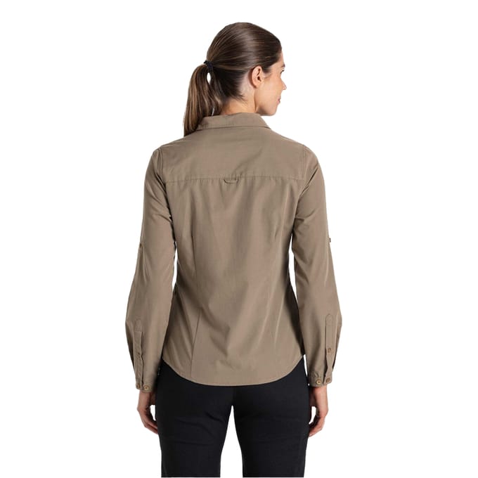 Craghoppers Dames Kiwi Lange Mouwen Shirt (Grind)