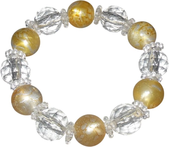 Armbanden kralen transparant-geel