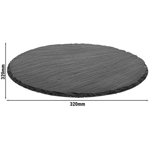 GGM Gastro (6 Stück) Tortenplatte / Servierplatte - Naturschiefer - Ø 320mm