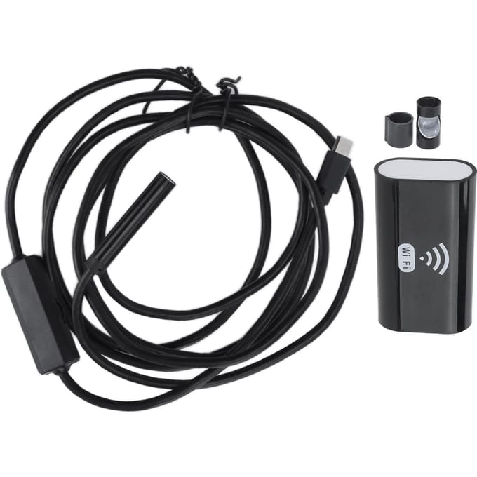F99 Endoscope Industriel 8mm Fil Rigide Haute Définition Boroscope WIFI pour Maintenance d'Équipement 2m black