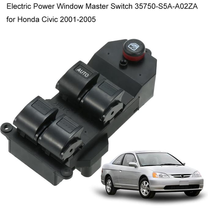 Elektrische raam hoofdschakelaar 35750-S5A-A02ZA voor Civic 2001-2005 gray