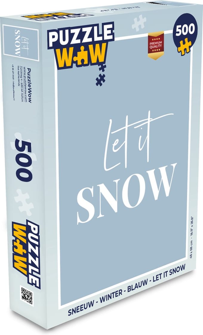 Puzzel Sneeuw - Winter - Blauw - Let it snow - Legpuzzel - Puzzel 500 stukjes