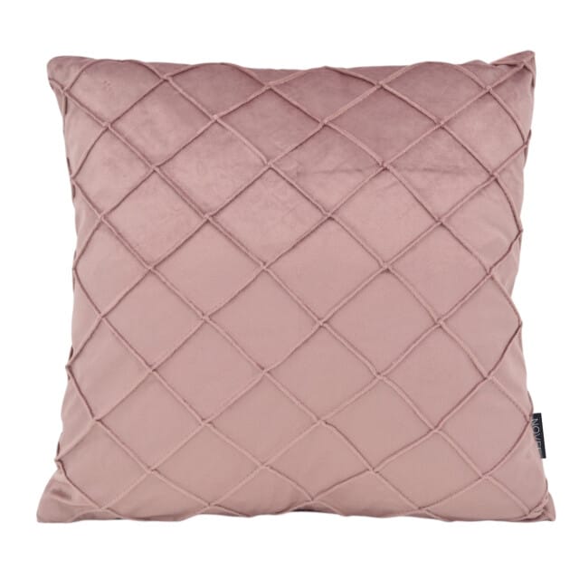 NOVÉE Sierkussen velvet cross oudroze | 45x45 cm | velvet/polyester