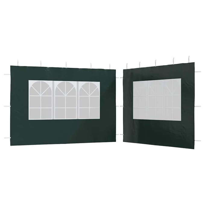 vidaXL - Tentwanden - met - raam - PE - groen - 2 - st