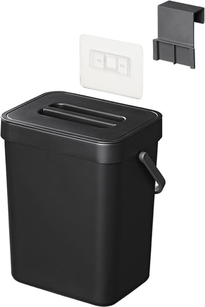 ProPlus Compacte afvalbak met deksel - 5 liter - zwart - ideaal voor caravan en camper