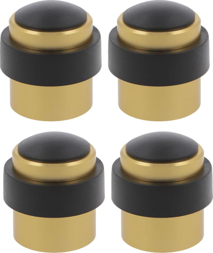 AMIG Deurstopper/deurbuffer - 4x - D30mm - inclusief schroeven - goud