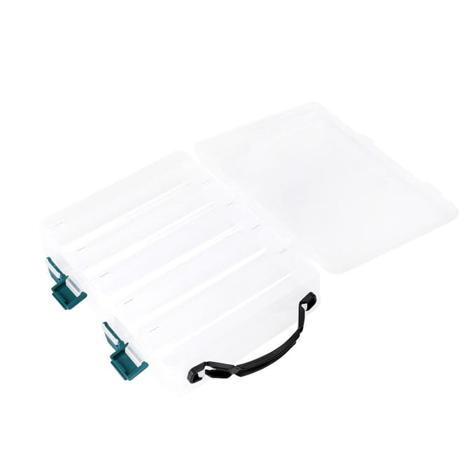 Dubbelzijdige plastic visvoerdoos, kunstaashouder, grote capaciteit, accessoire (14 sleuven) white