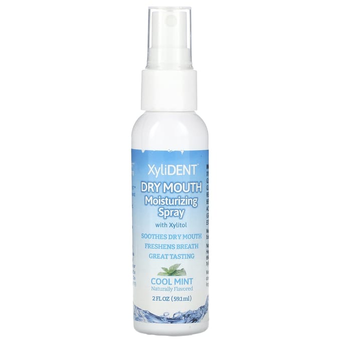 Monddroogheid Hydraterende Spray, met Xylitol, Koele Munt, 59,1 ml (2 fl oz) white