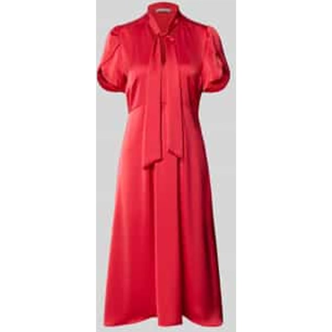 Midi-jurk met V-hals en Strik