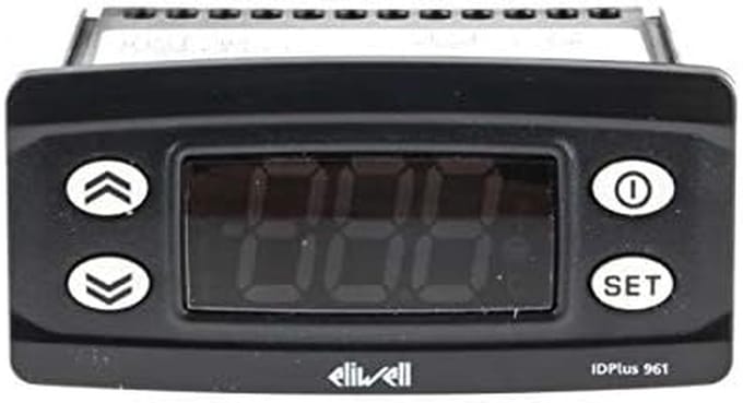 Eliwell ID Plus Thermostaat - Digitale Regelaar - Temperatuur Regelen - Programmeerbaar Verlicht - 74 x 32 mm - Zwart