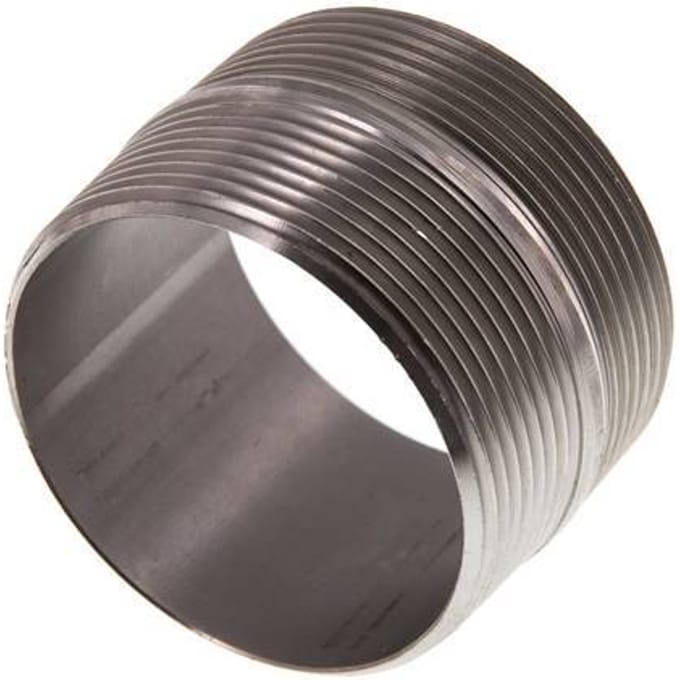 R 2'' RVS Dubbele Pijpnippel 20 Bar DIN 2982 - 40mm