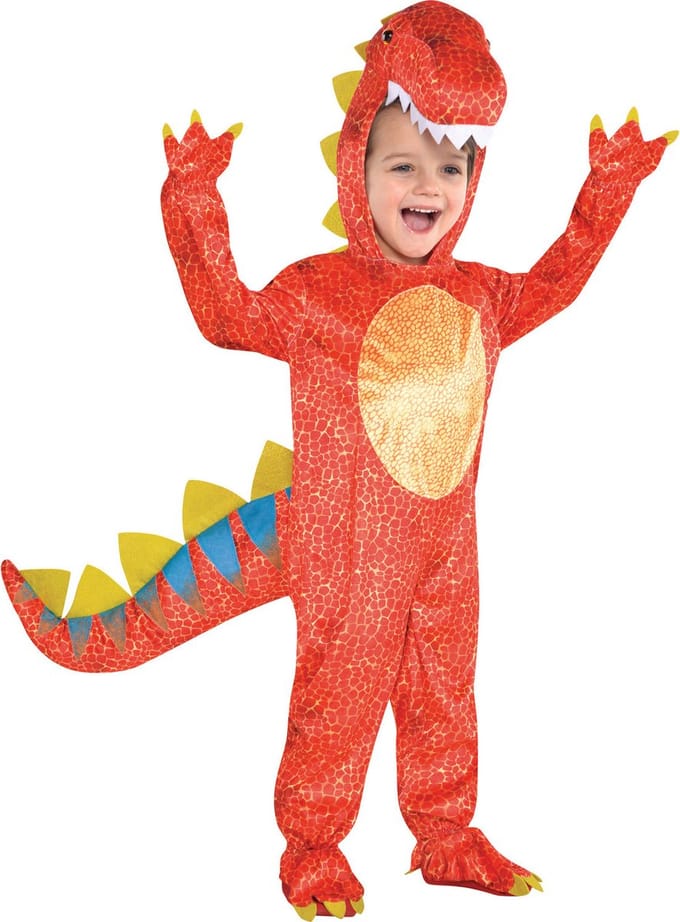 Amscan Kostuum Dino Junior Polyester Oranje Maat 104/116