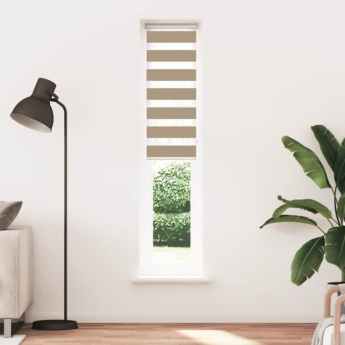 vidaXL - Zebra - Blind - 50x200 - cm - stofbreedte - 55,9 - cm - polyester - zandbruin