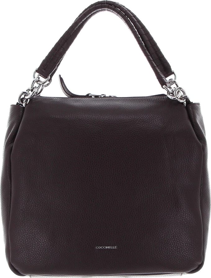 COCCINELLE Leren Schoudertas Maelody Handbag Darkbrown Donkerbruin