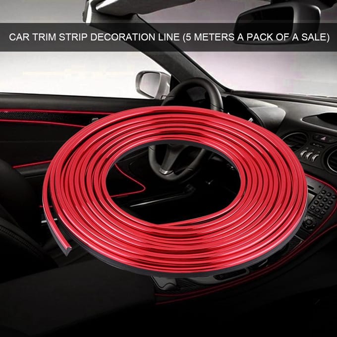 Auto Interieur Sierstrips Deur Dashboard Luchtrooster Stuurwiel Flexibele Decorlijn Blauw red