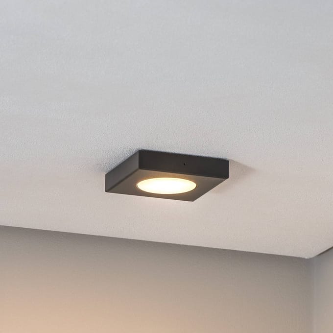 SIGMA Plafondlamp Hero, 12 x 12 cm, zwart, metaal, GX53