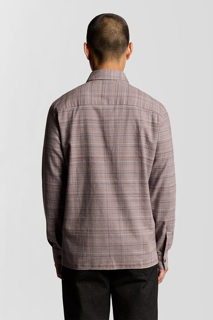 Lyle & Scott Checked Flannel Shirt Gull Grey/bottle Brown Größe: S | Business hemden Outlet | Herren | Braun
