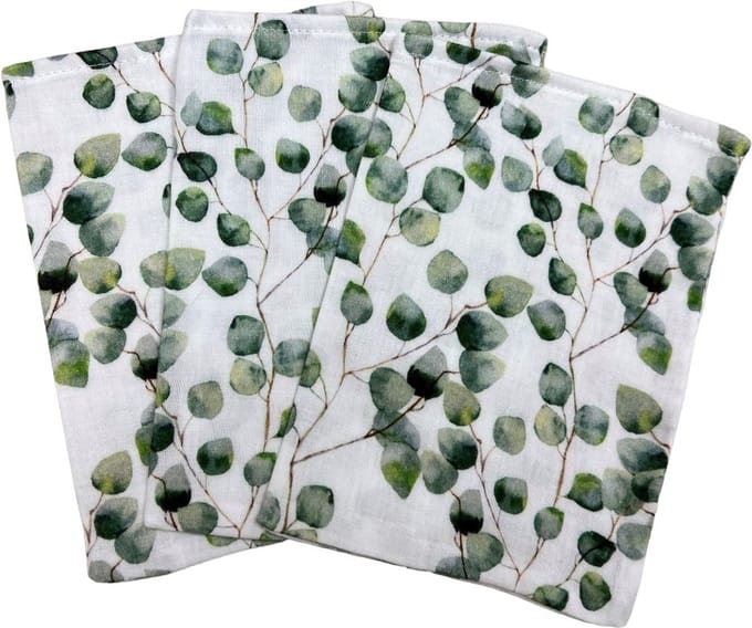 hydrofiel washandjes set van 3 groene takjes