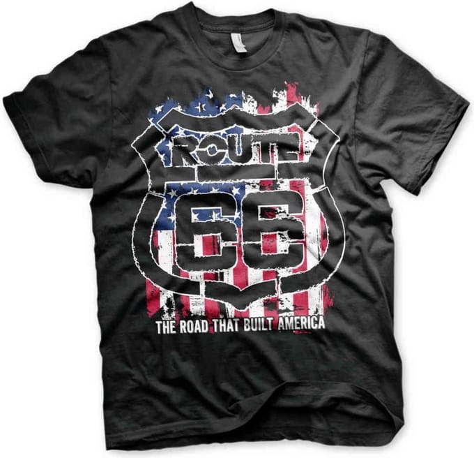 Route 66 Heren Tshirt -S- America Zwart