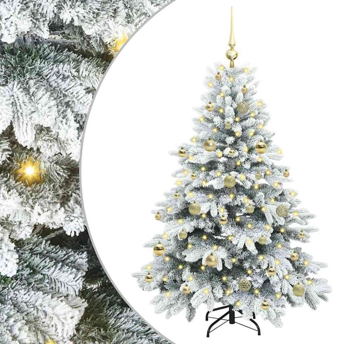 vidaXL - Kunstkerstboom - met - 150 - LED - met - standaard - Wit - 150 - cm - PE - en - PVC