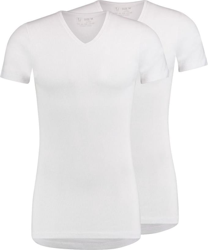 RJ Everyday 2-Pck Leeuwarden Regular V-Neck Wit S