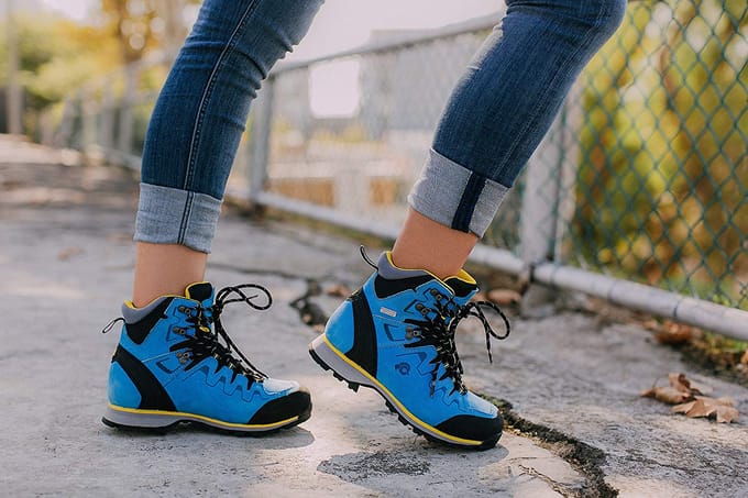 Dames Wandelschoenen Leer Blauw