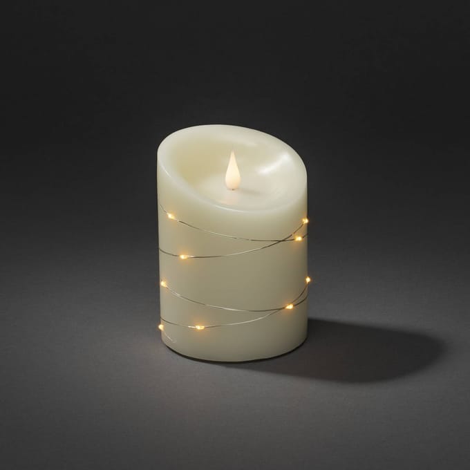 Konstsmide Christmas LED waskaars crème Lichtkleur amber Hoogte14cm