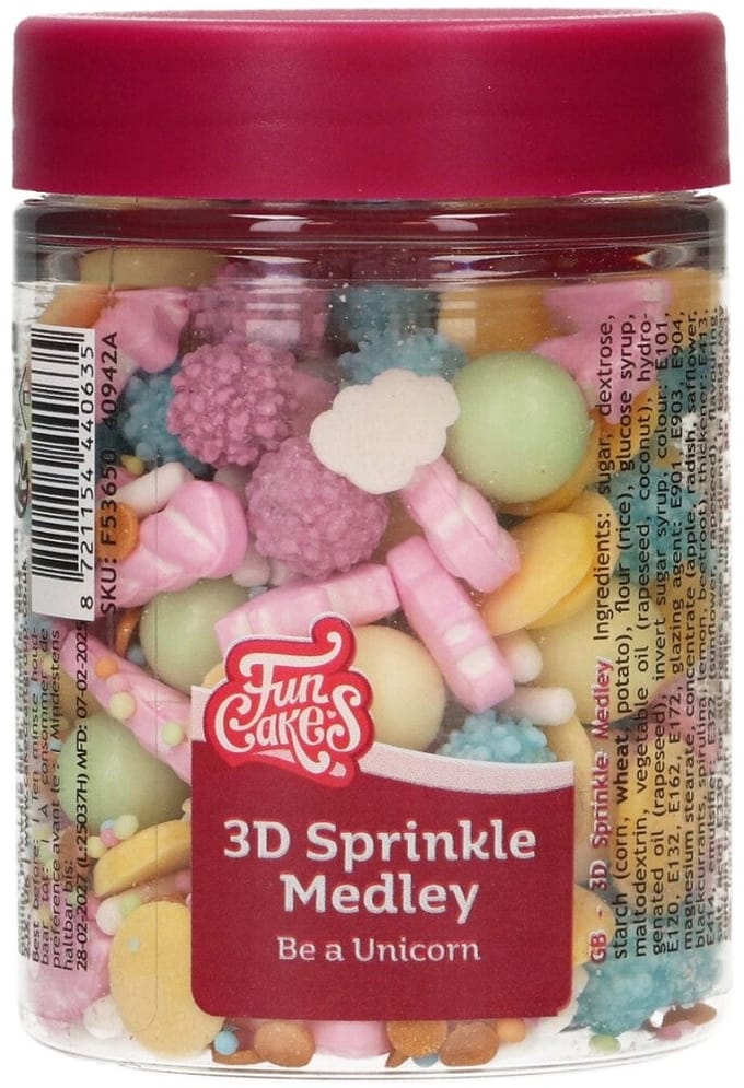 FunCakes 3D Sprinkle Medley - Be a Unicorn - 70g - Eetbare Taartdecoratie