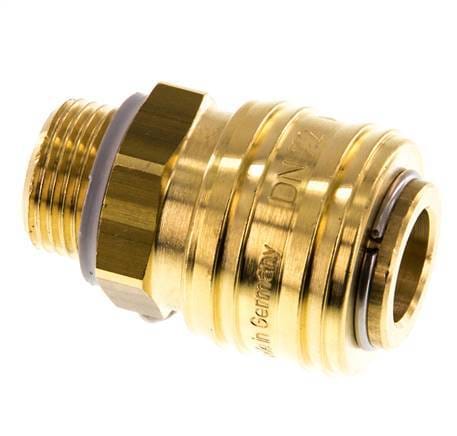 Messing DN 7.2 (Euro) Luchtkoppeling Snelkoppeling G 3/8 inch Buitendraad Double Shut-Off