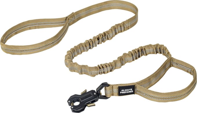 Always Prepared Pro Hondenriem - Elastisch - 120 cm - Khaki Reflecterend