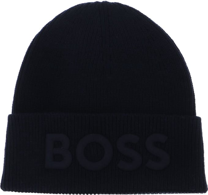 BOSS Dop Afox Beanie Dark Blue Donkerblauw