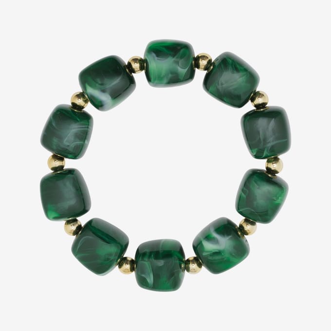 Essenza Large Beads Bracelet Dark Green