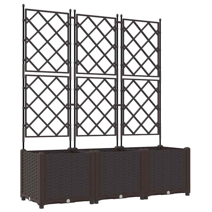 vidaXL - Plantenbak - 3 - st - Bruin - 120 - x - 40 - x - 143 - cm - PP