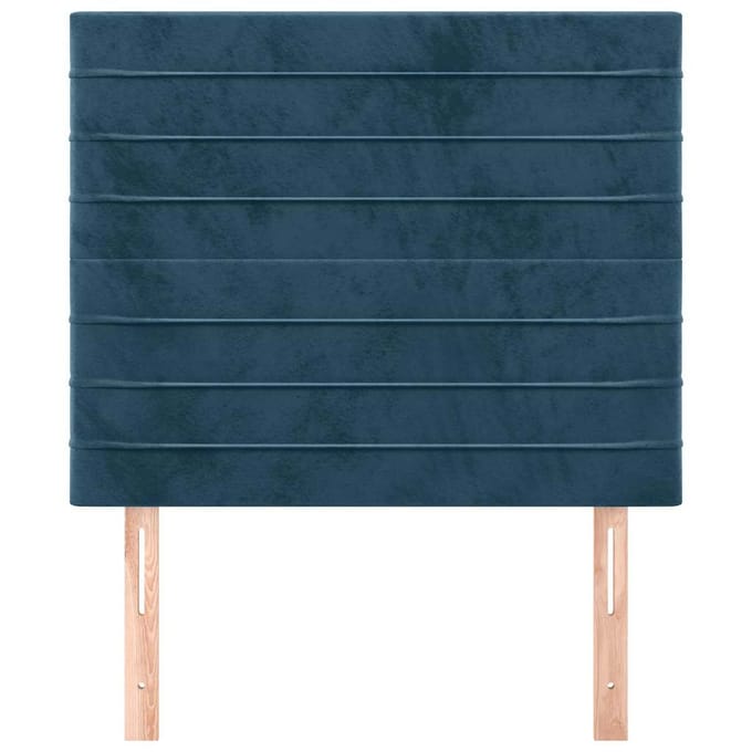 vidaXL - Hoofdbord - donkerblauw - 100x5x118/128 - cm - fluweel