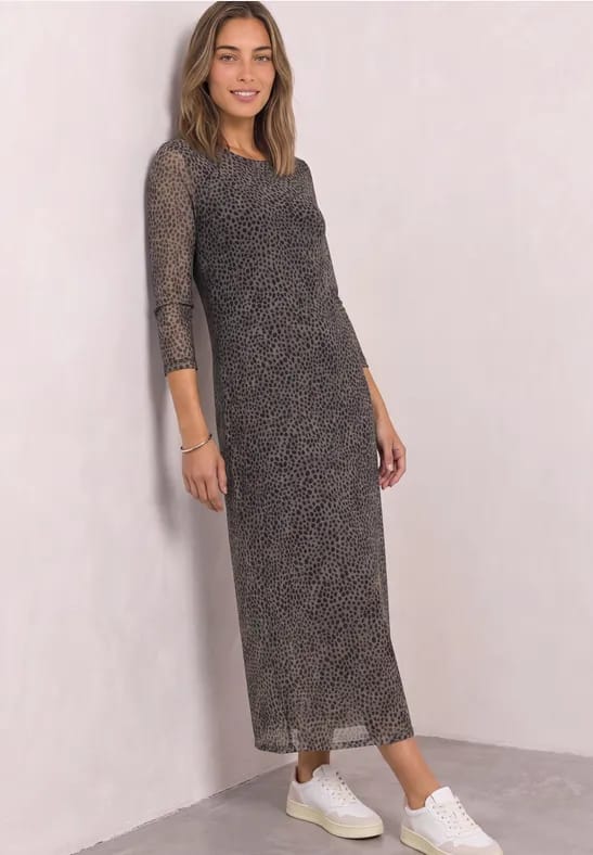 Midijurk van mesh met luipaardprint