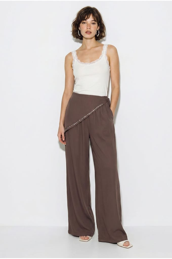 Brede Pijpen Pull-On Broek
