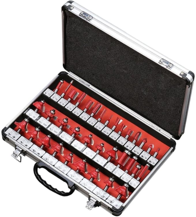 Houtfrees Set - Frezen Bits - Houtbewerking - 35 Delig - 8 mm - Rood