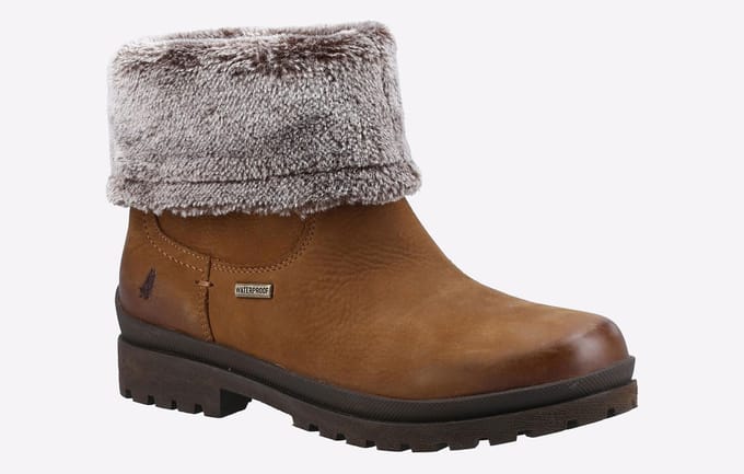 Hush Puppies Alice Leren Damesschoenen In Camelkleur