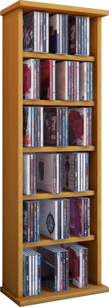 Houten CD DVD-standaard plank kabinet opslag staande plank standaard Vostan
