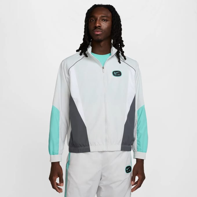 Nike Air Woven Trainings vest- Wit/Turquoise/Grijs - Maat XXL