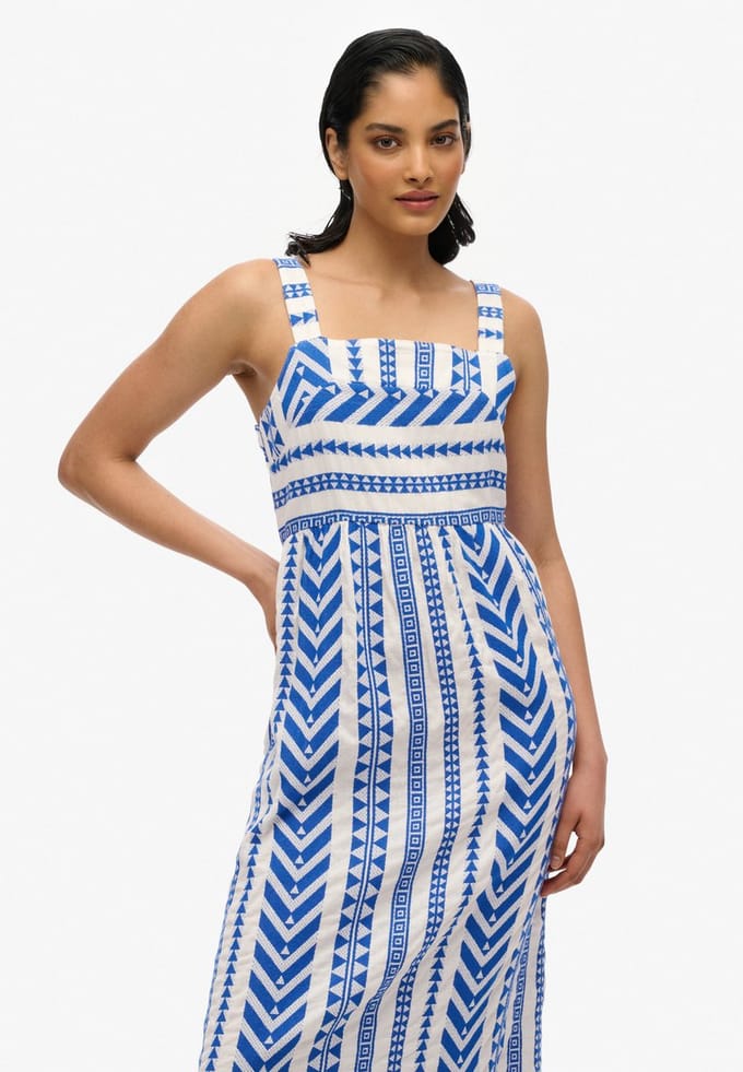 Superdry - Statement gelaagde maxi-jurk - Dames - Jurken
