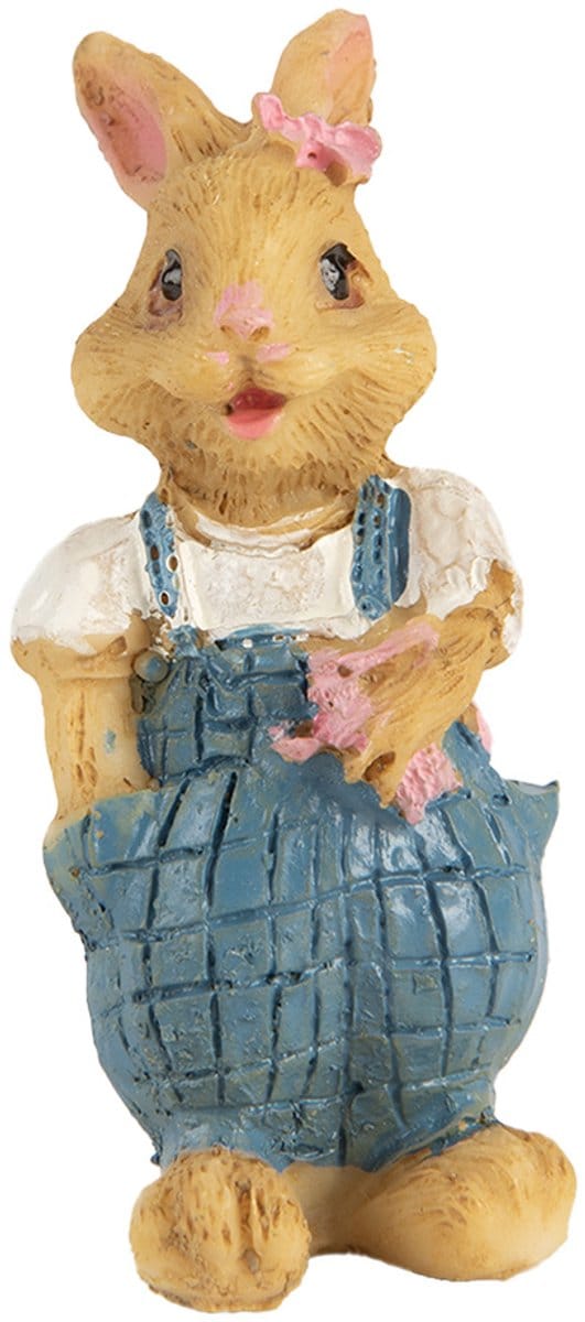 Clayre & Eef Decoratie Beeld Konijn 3x3x5 cm Bruin Kunststof