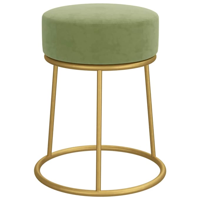 vidaXL - Hocker - rond - fluweel - mosterdgroen