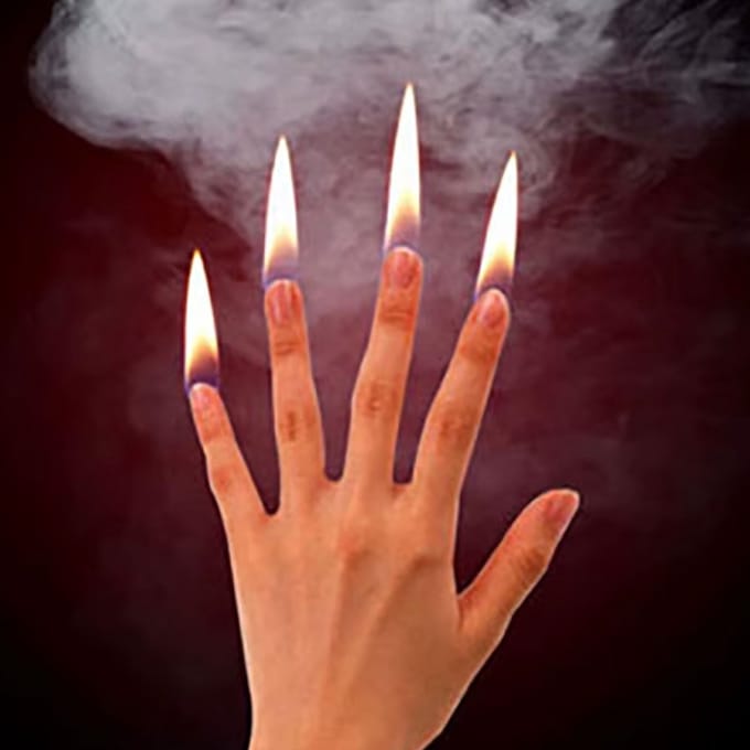 Vinger Vuur 4 x - Goocheltruc - Vlam - Hand - Herbruikbaar